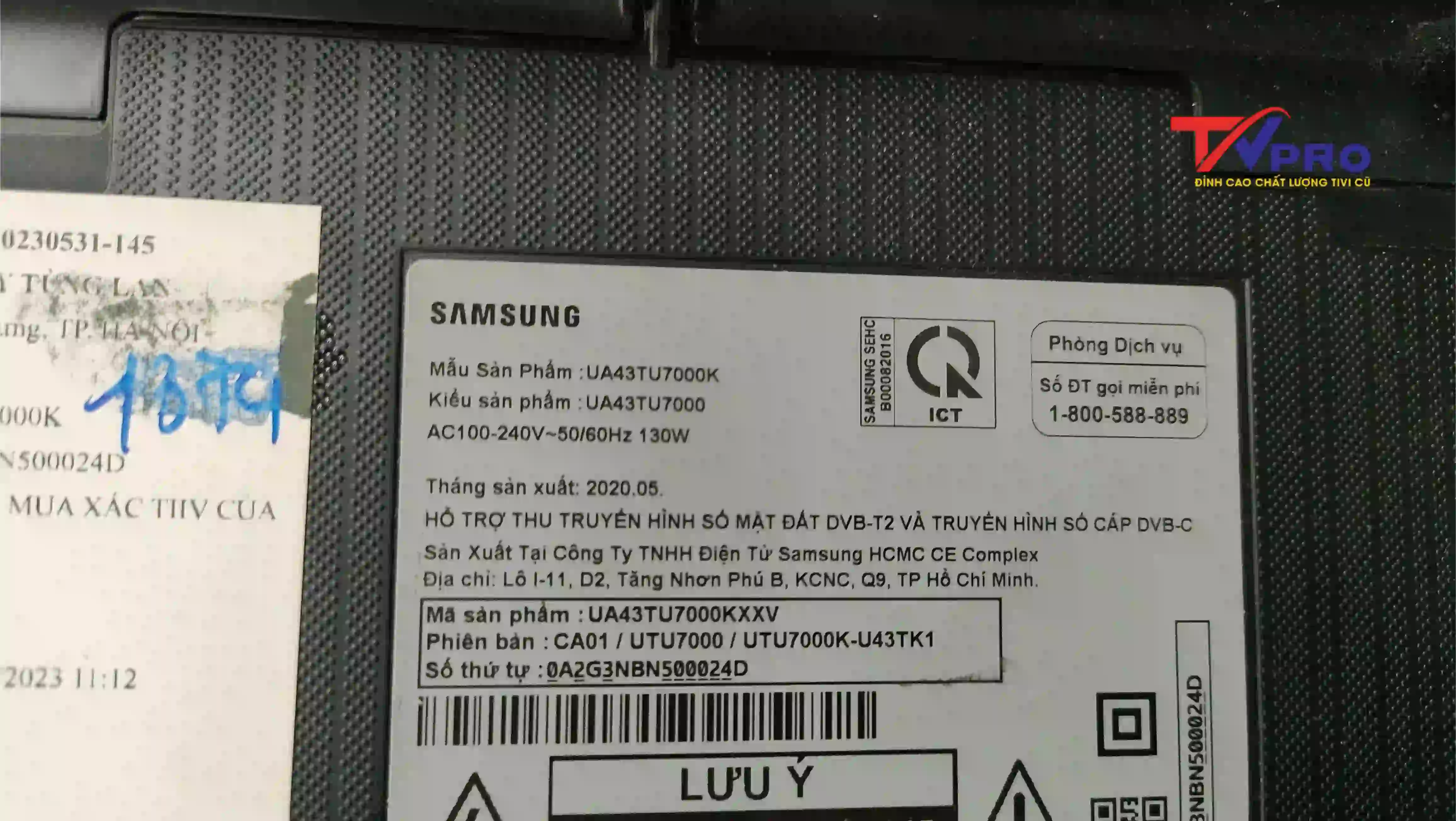 Thông số kỹ thuật của tivi Samsung 43TU7000
