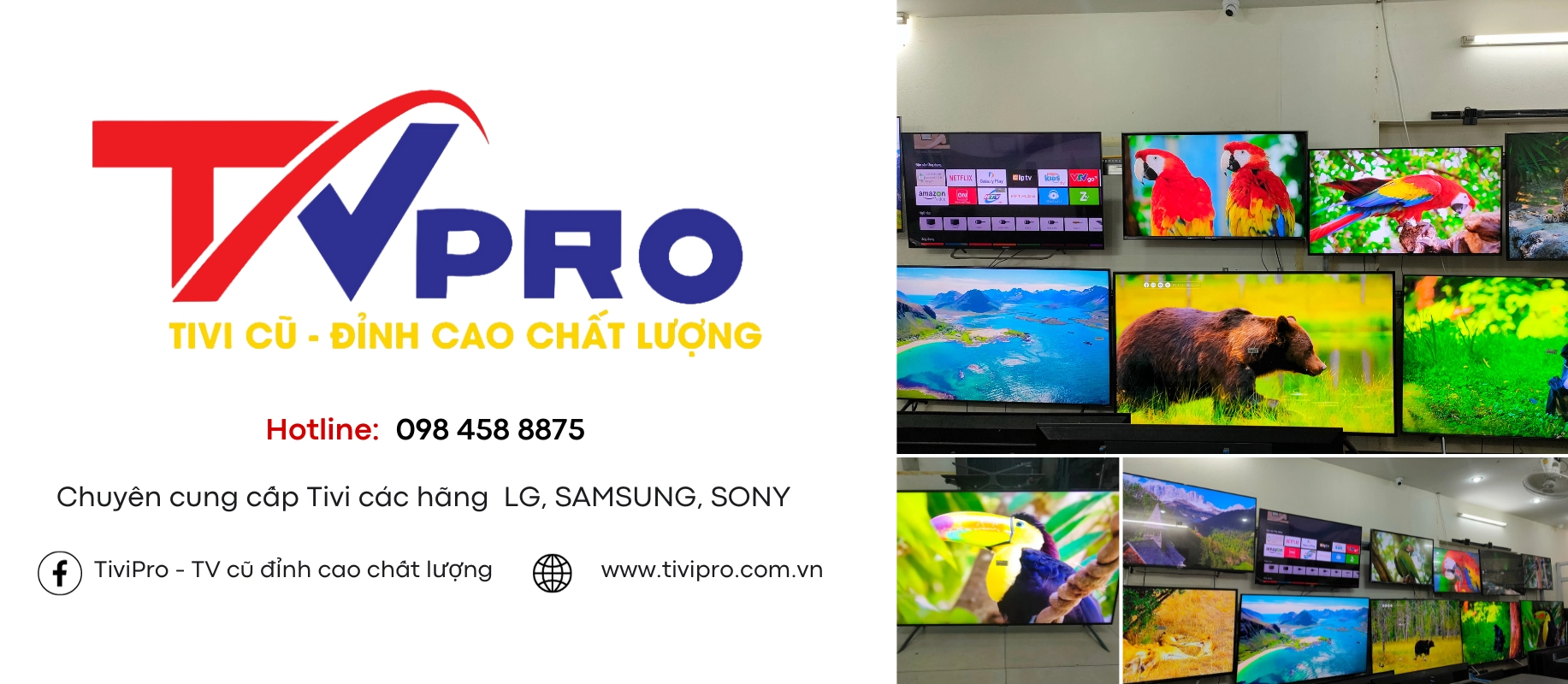 TVPro cửa hàng cung cấp các dòng tivi cũ chính hãng tại Hà Nội