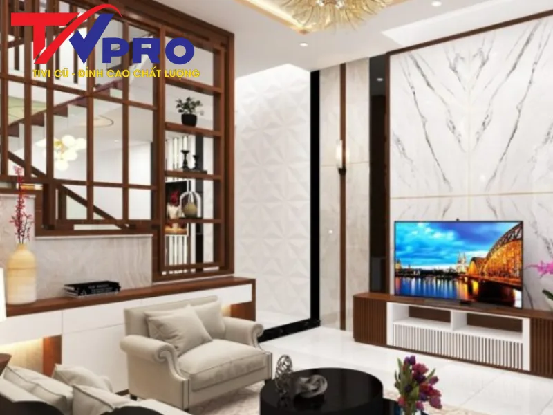 Phòng khách không gian phù hợp khi chọn mua tivi 49 inch cũ