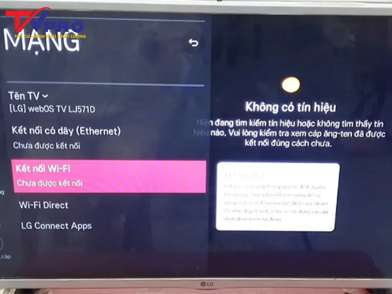 Tivi kết nối Wifi chập chờn