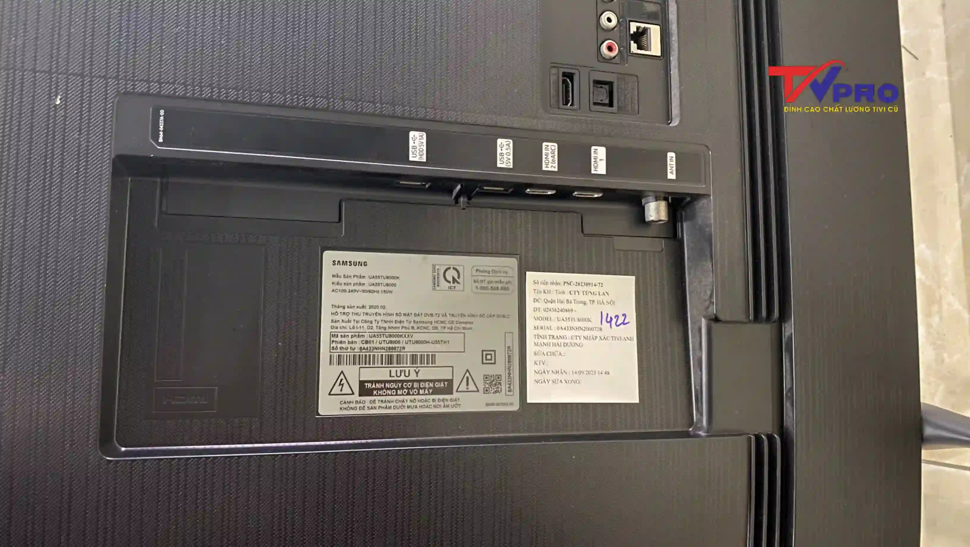 Thông số kỹ thuật của tivi Samsung UA55TU8000K cũ